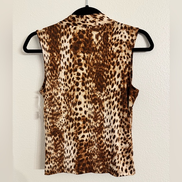 Worthington Leopard Print Sleeveless Top XS - Picture 2 of 4